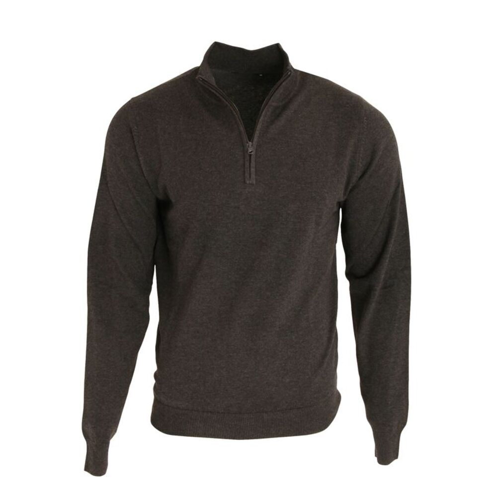 Premier Mens 1/4 Zip Neck Knitted Sweater / Charcoal